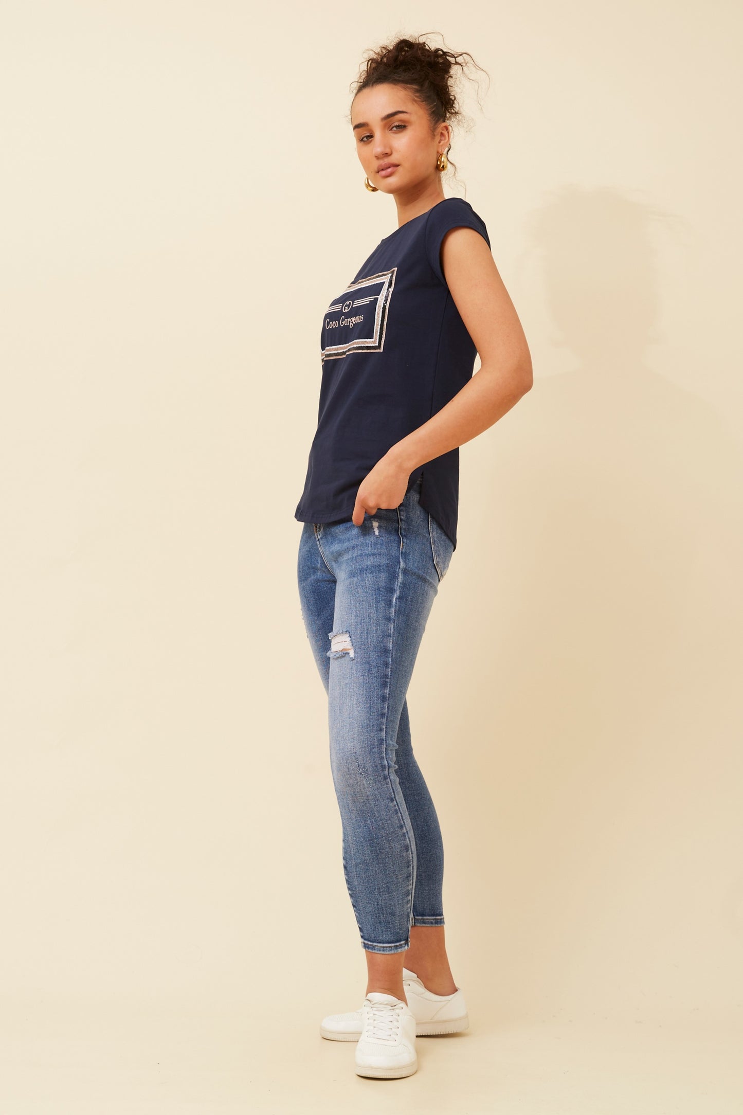 Coco Gorgeous Graphic T-Shirt - Navy T516559