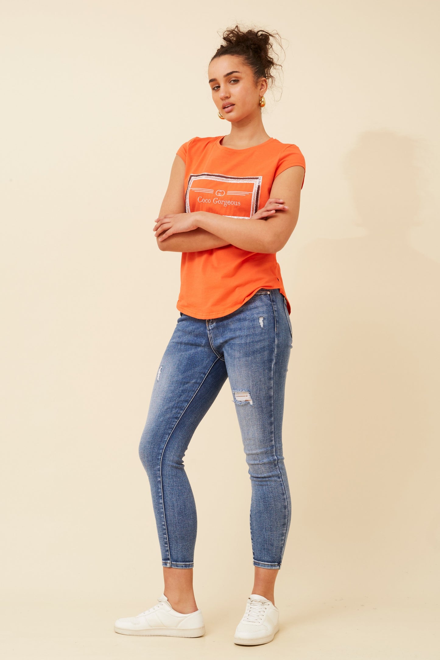 Coco Gorgeous Graphic T-Shirt -Orange T516559