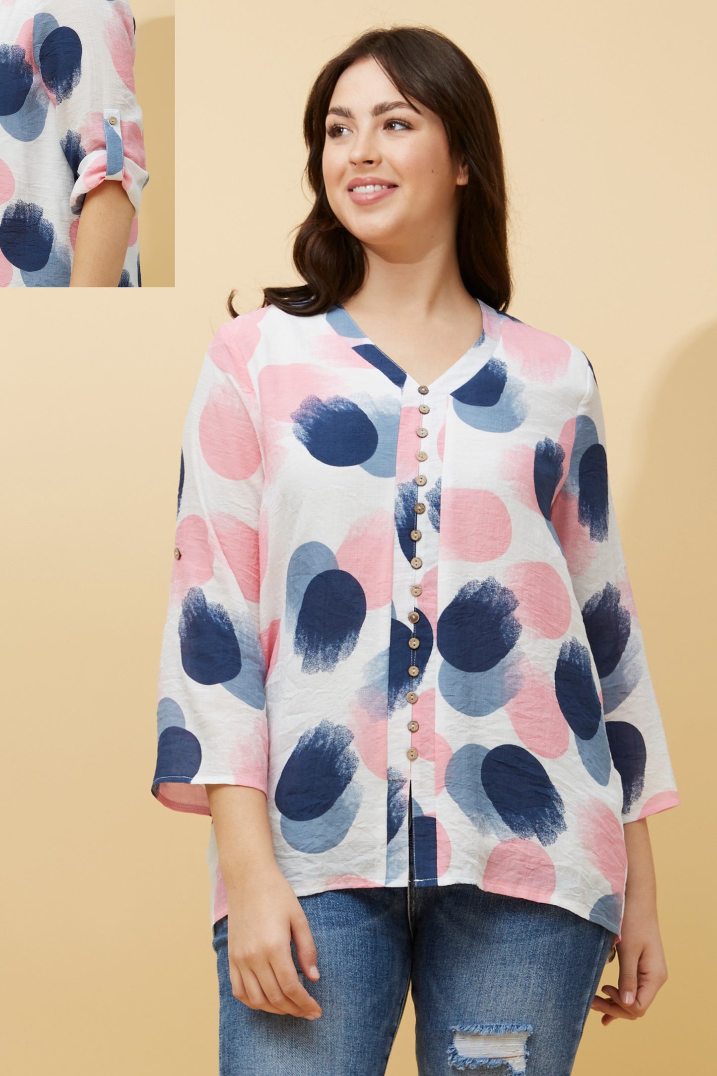 Edie Double Layer Button Top T517270