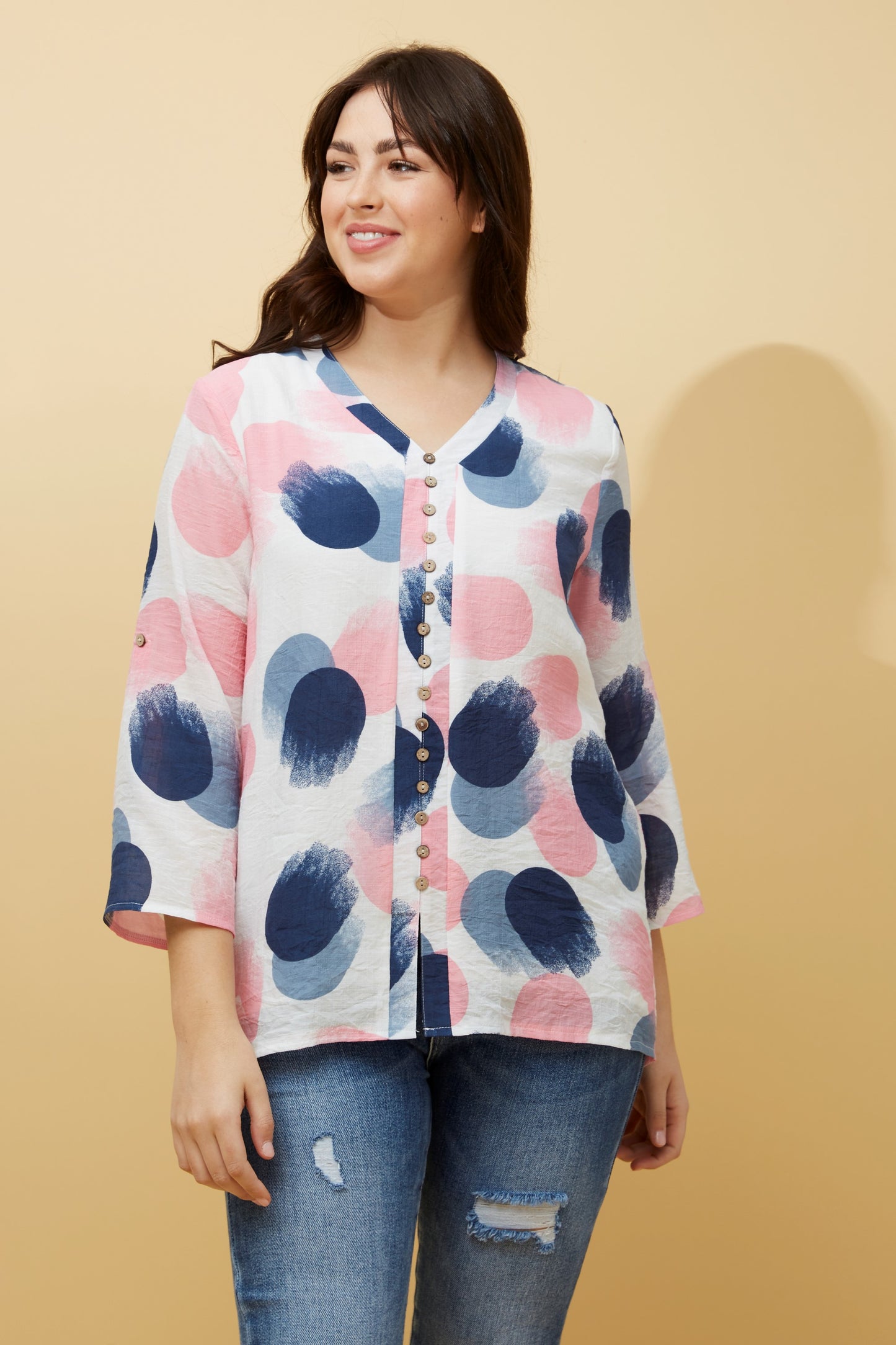 Edie Double Layer Button Top T517270