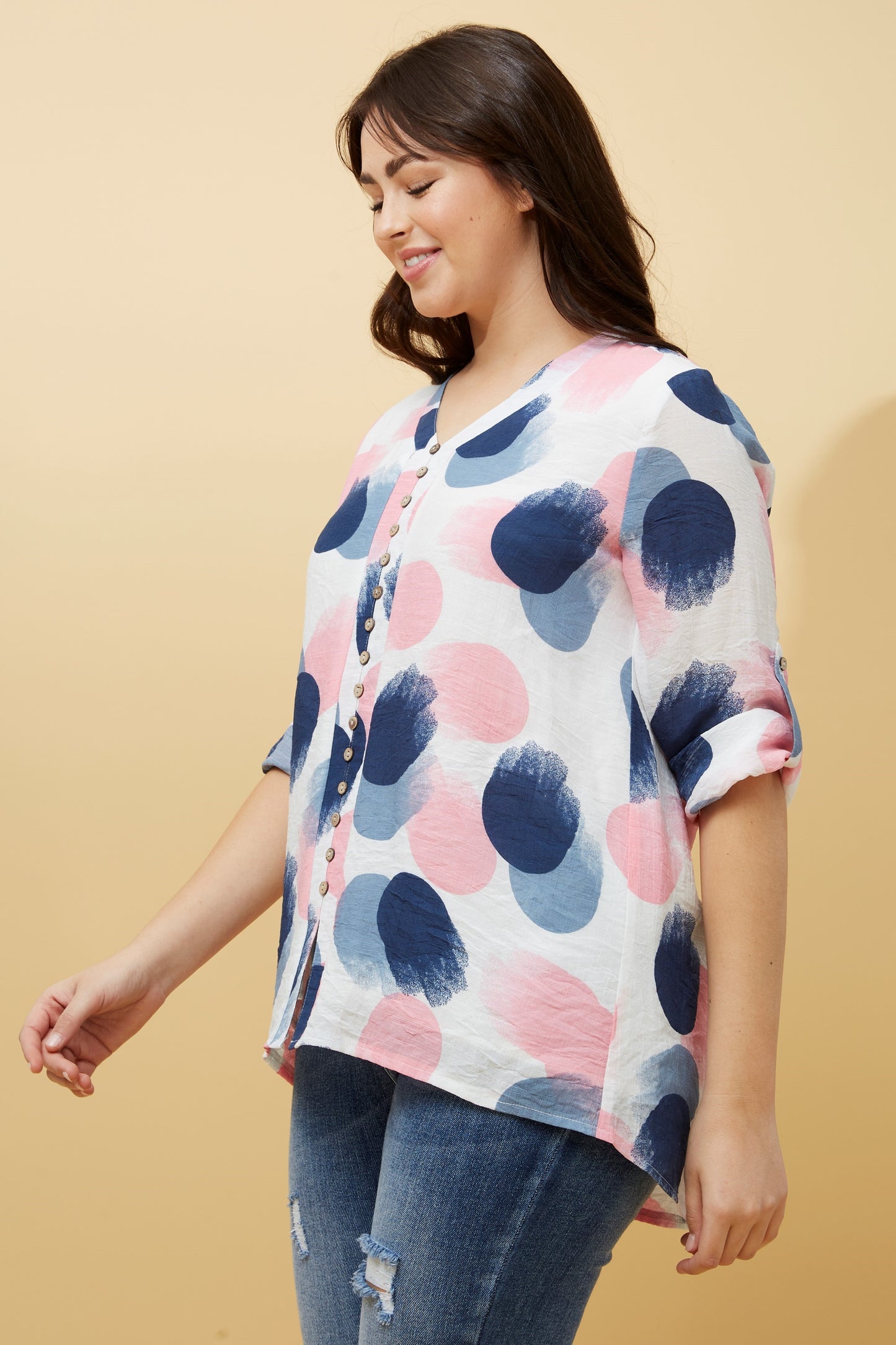 Edie Double Layer Button Top T517270