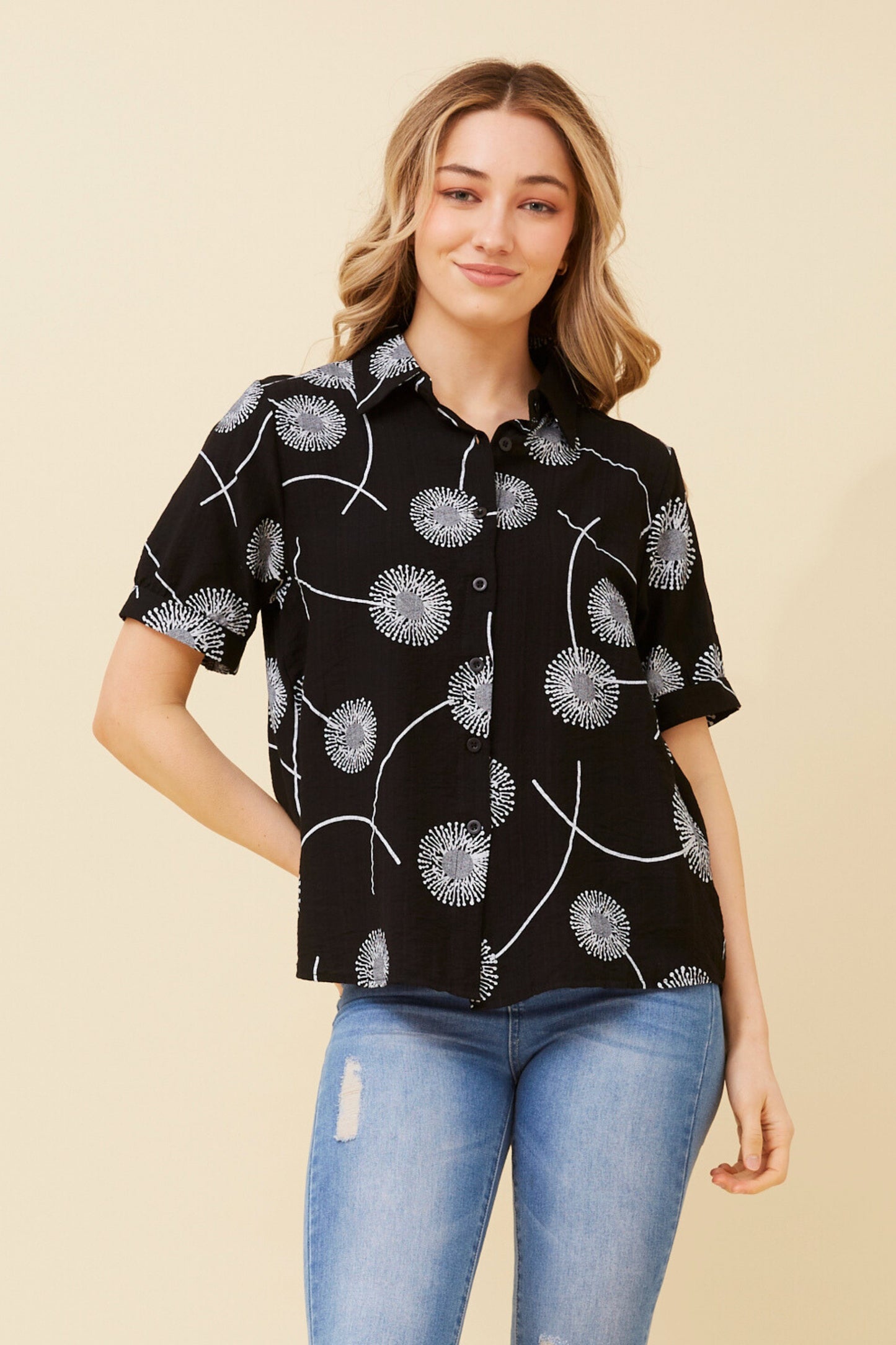 Sinna Abstract Print Shirt - Black T517627