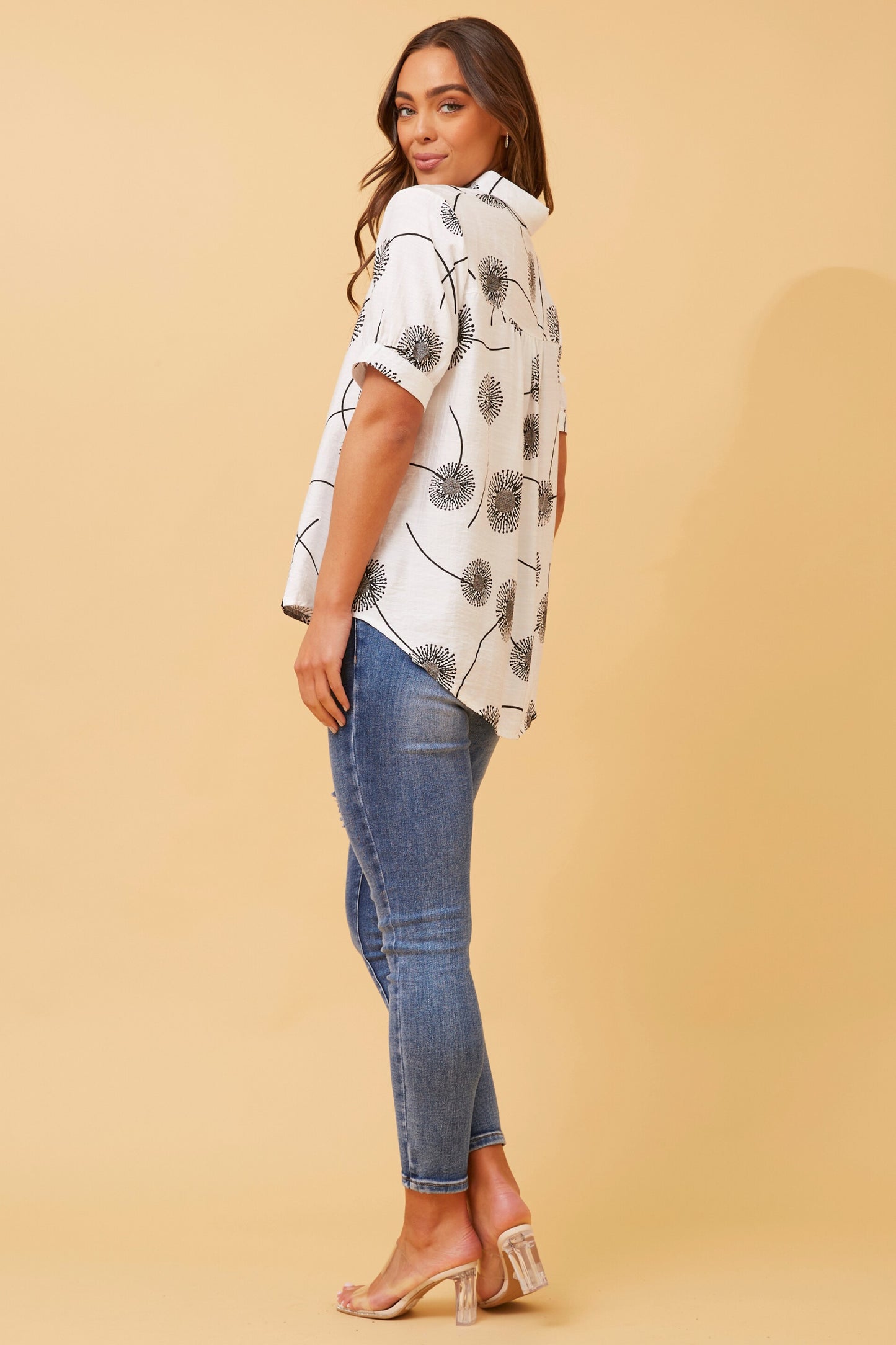 Sinna Abstract Print Shirt - White T517627