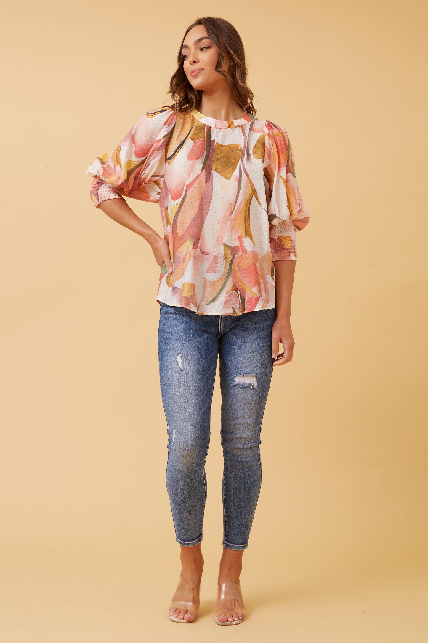 Harper Abstract Print Blouse T517706