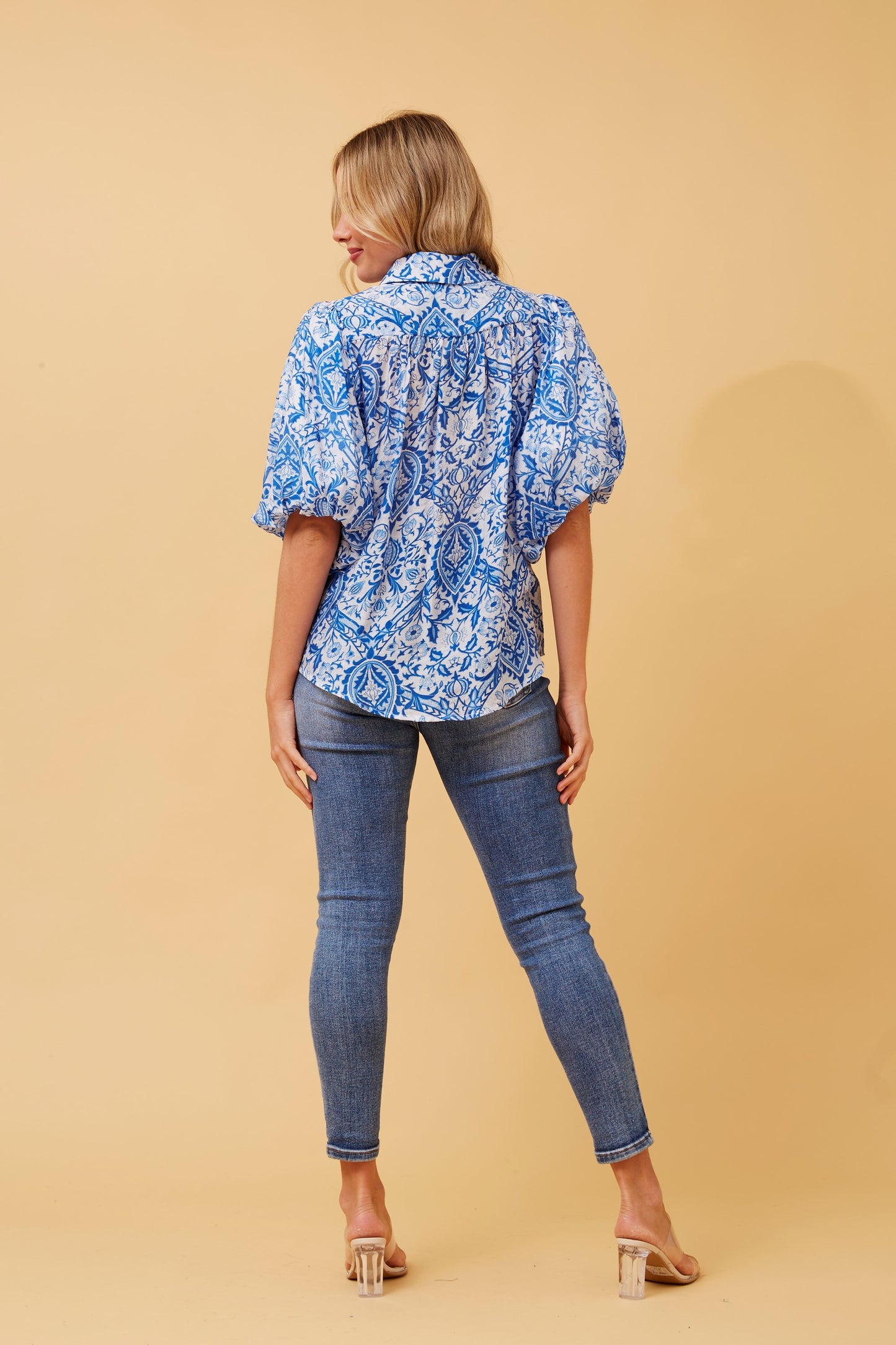 Millie Puff Sleeve Floral Shirt T517738