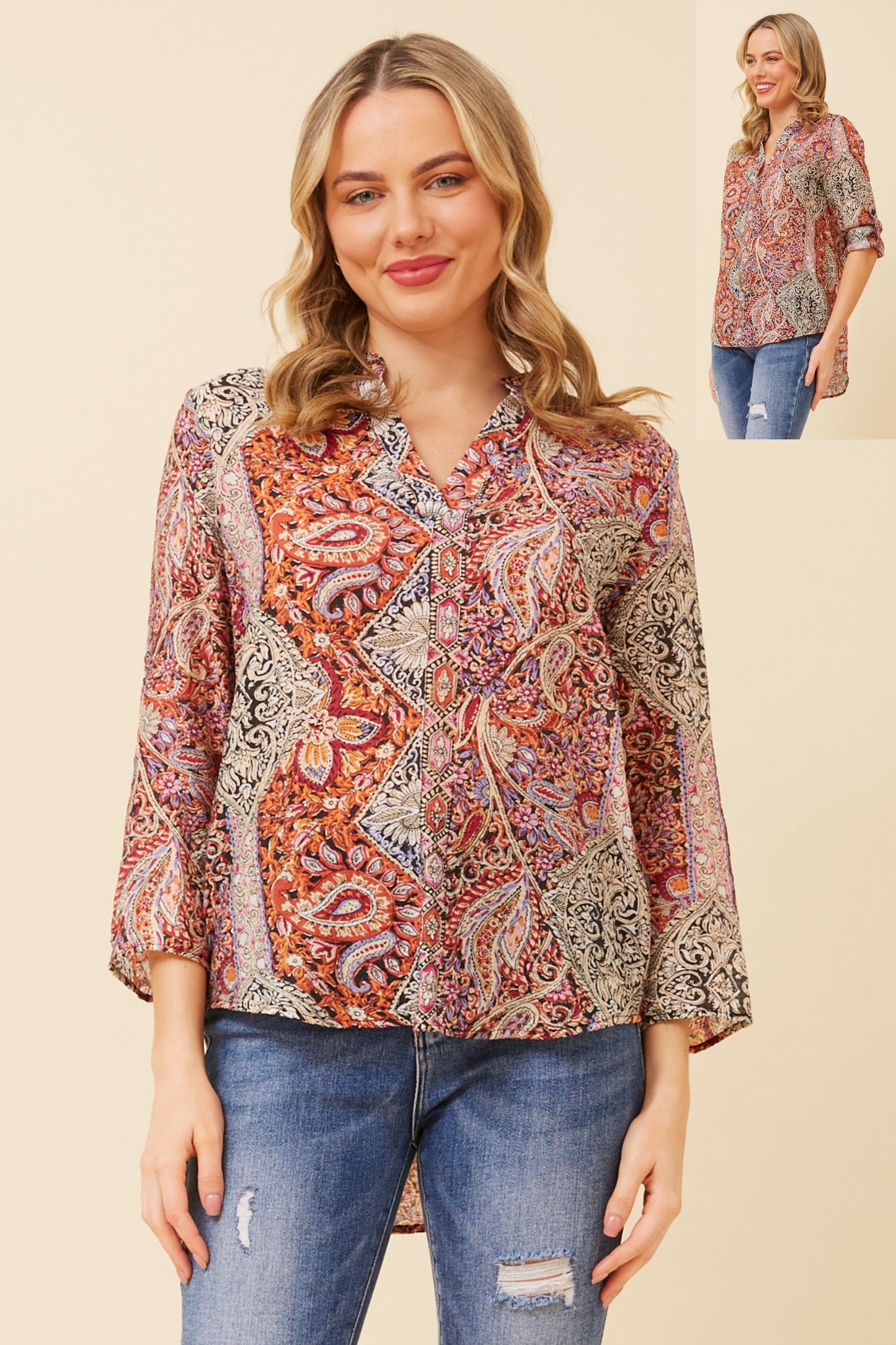 Ravi Paisley Printed Top T519665