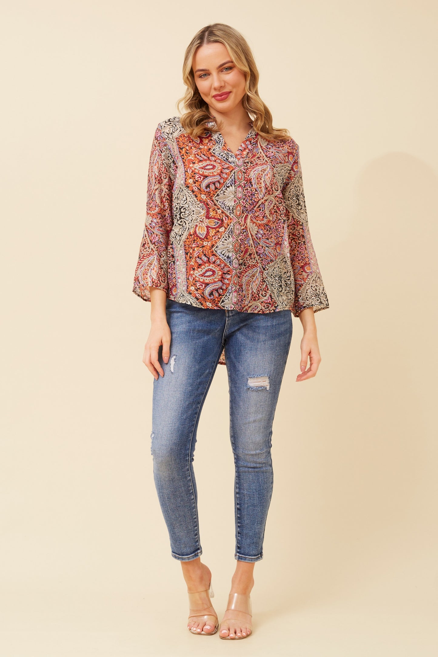 Ravi Paisley Printed Top T519665