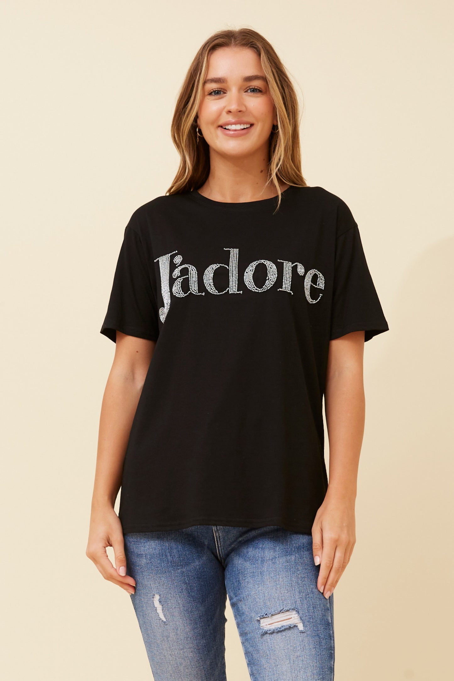 Jadore Graphic Tee T520133 - Black