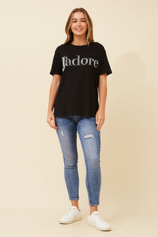 Jadore Graphic Tee T520133 - Black