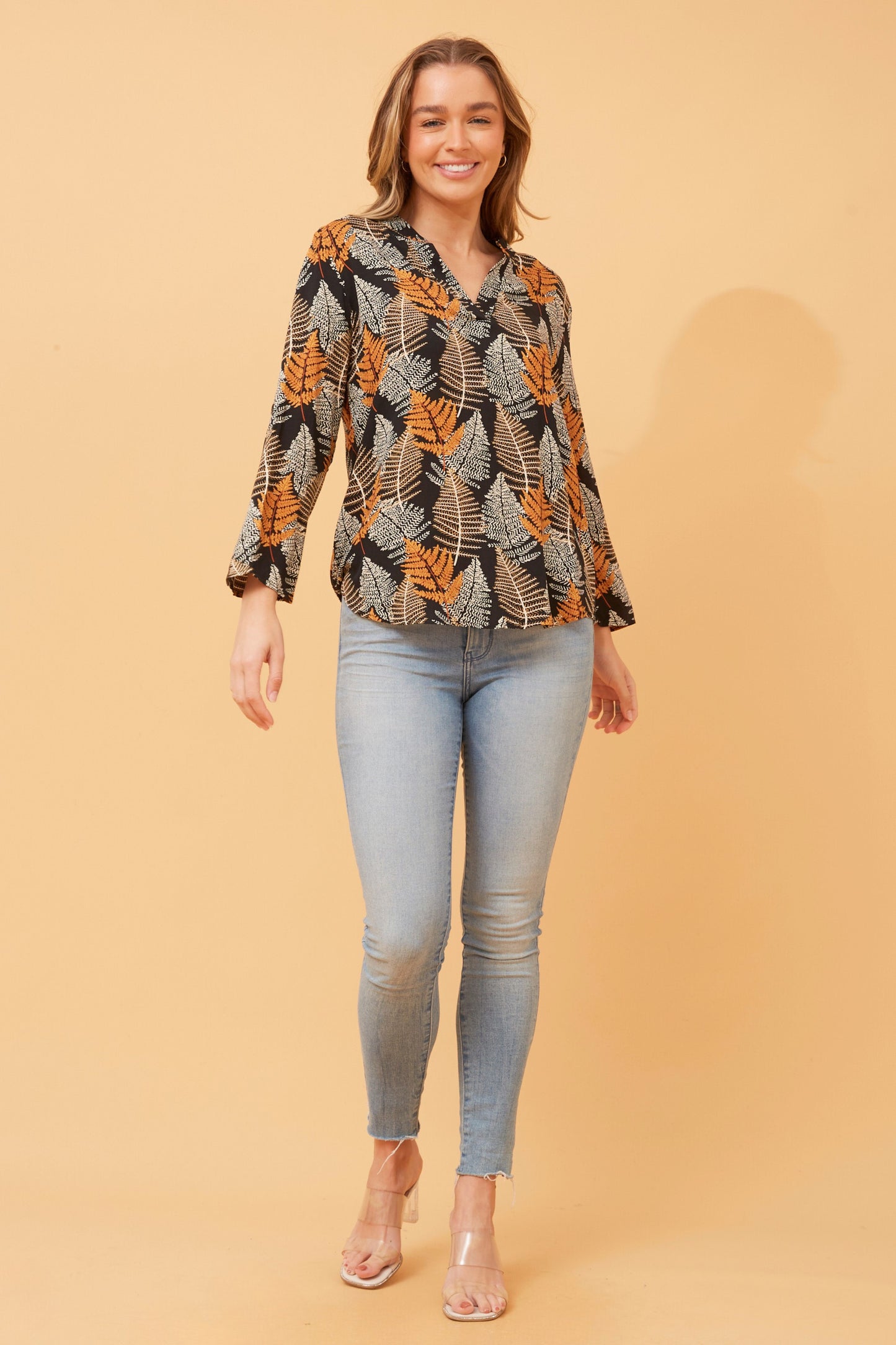 Ravi Leaf Printed Top T520329