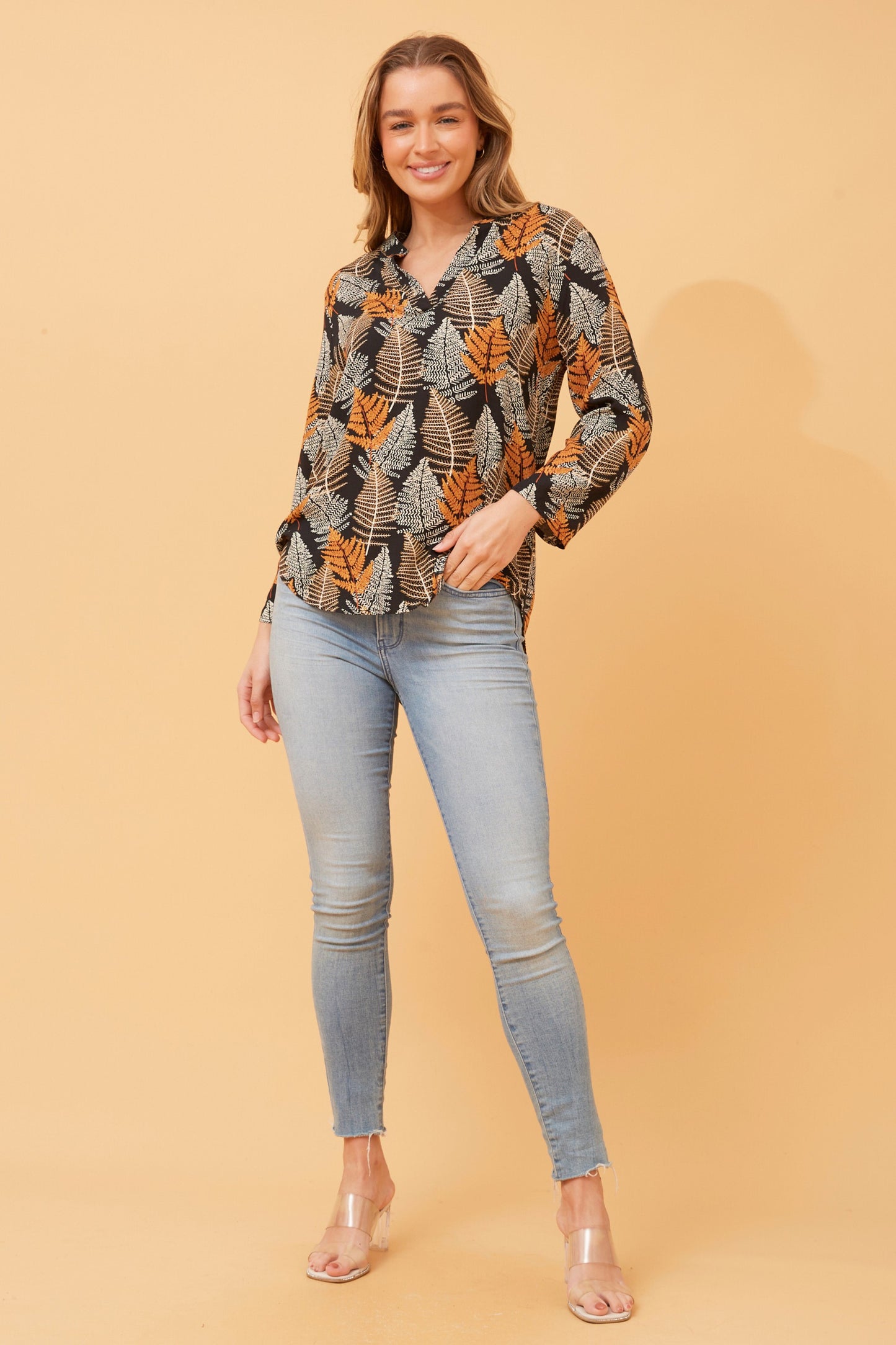 Ravi Leaf Printed Top T520329