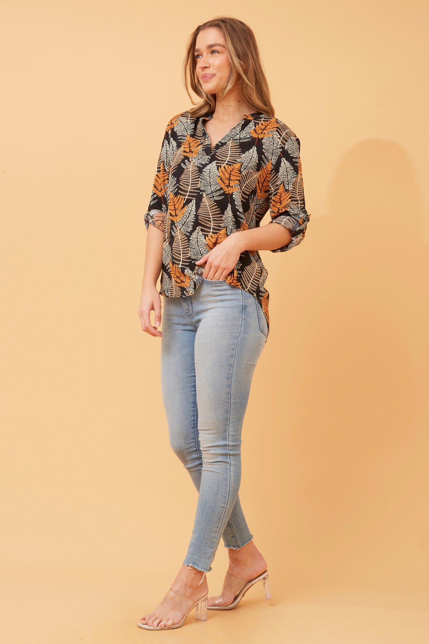 Ravi Leaf Printed Top T520329