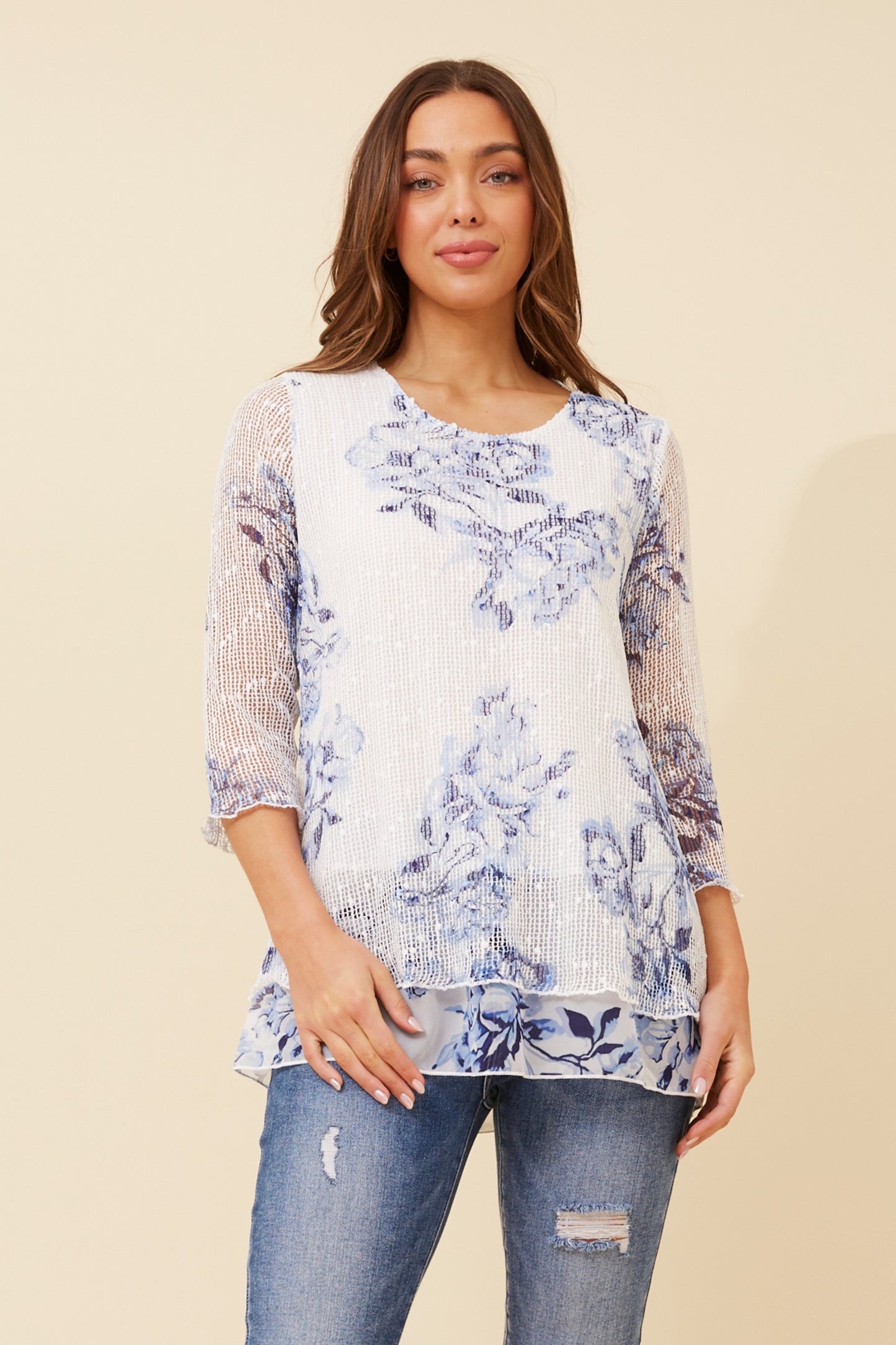 Kai Double Layer Top - Blue T521200