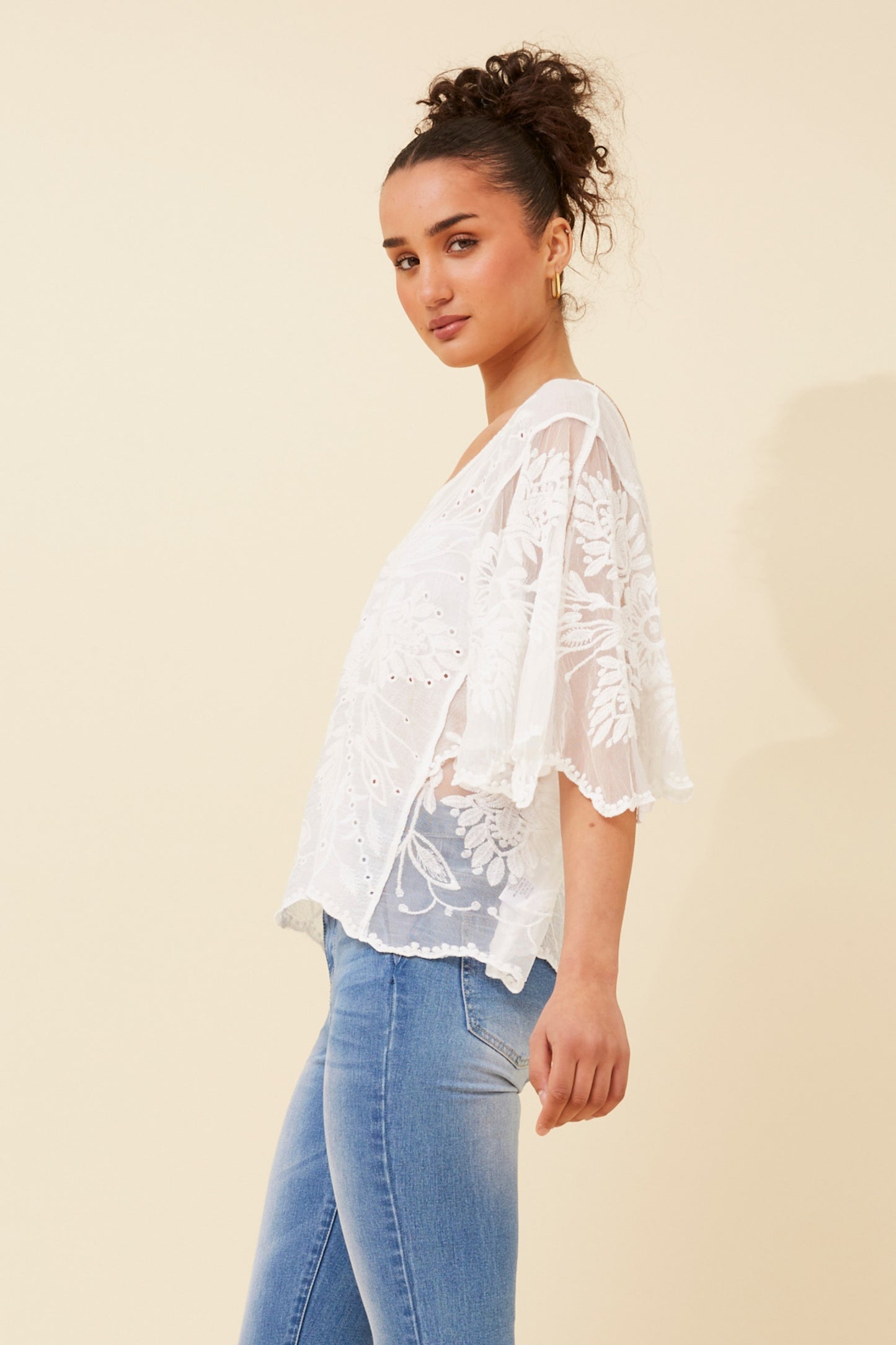 Boho Lace White Blouse T521210