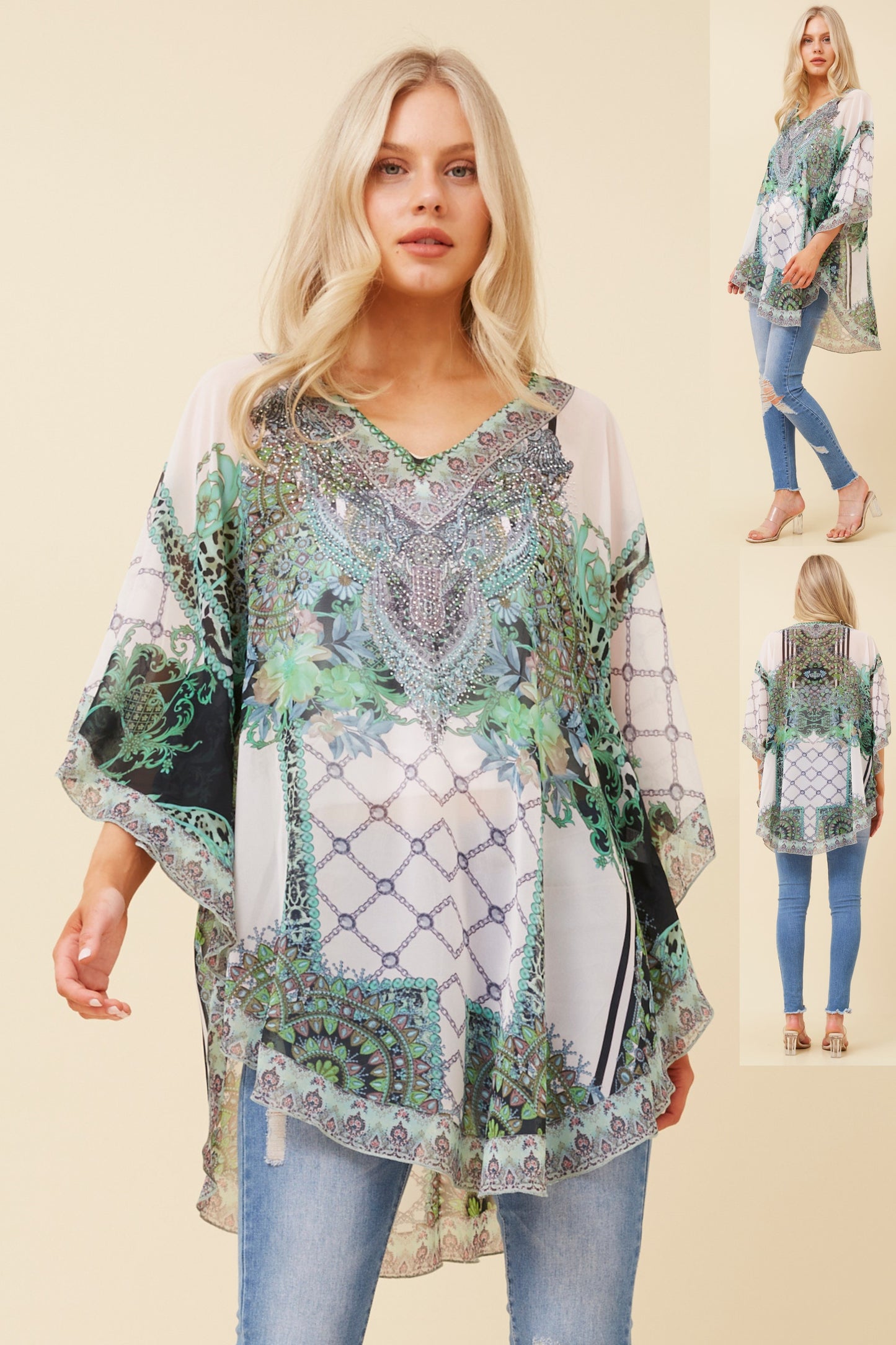 Suri Printed Kaftan Top T521842