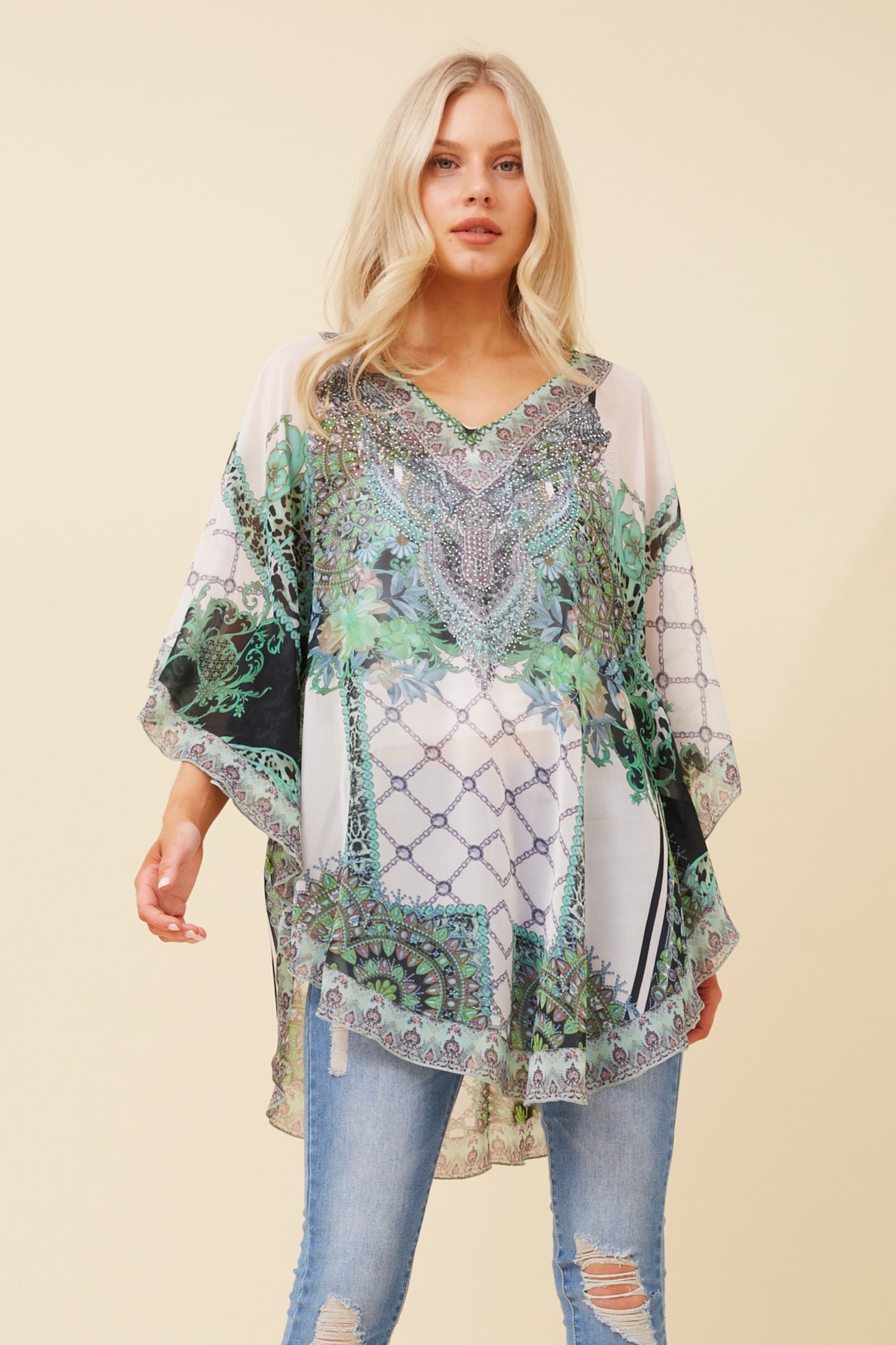 Suri Printed Kaftan Top T521842