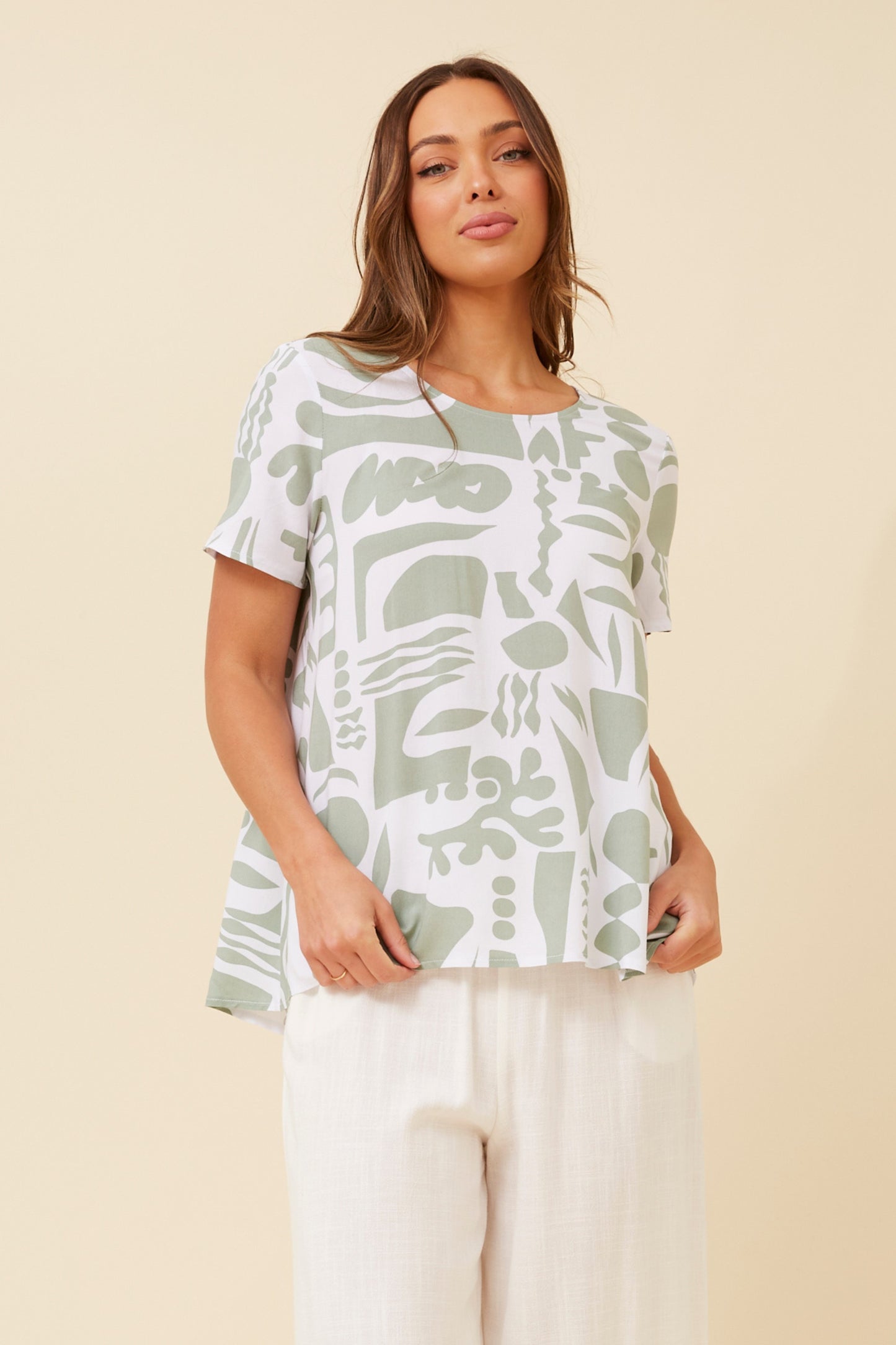 Aida Abstract Print Top T522074