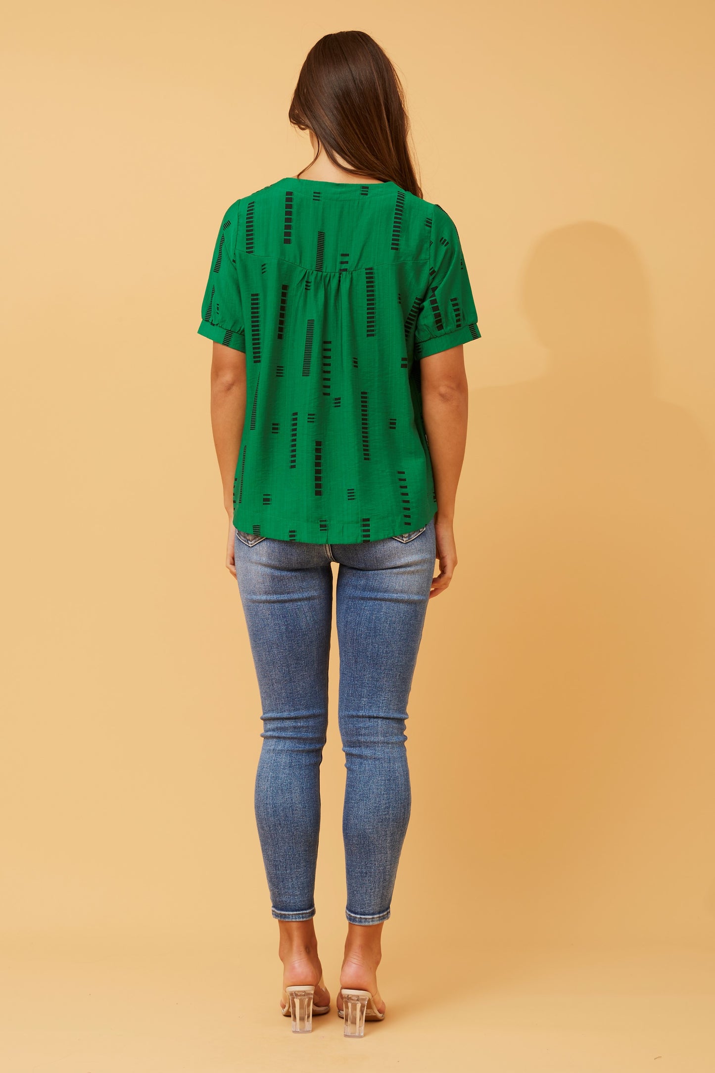 Carolyn Short Sleeve Top - Green T731876