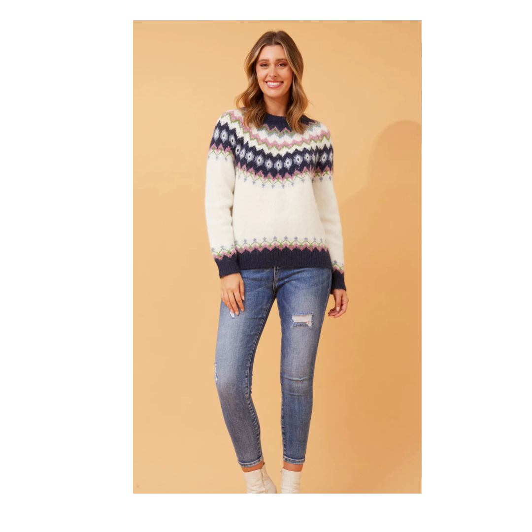 Rosie Jacquard Yoke Knit Jumper KP732806