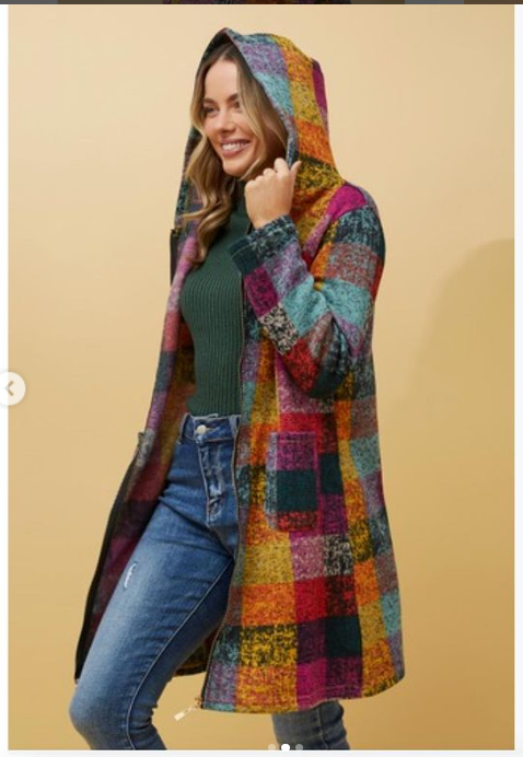 Sena Multi coloured check coat CO515897