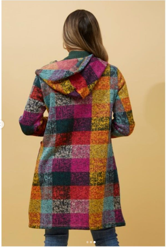 Sena Multi coloured check coat CO515897